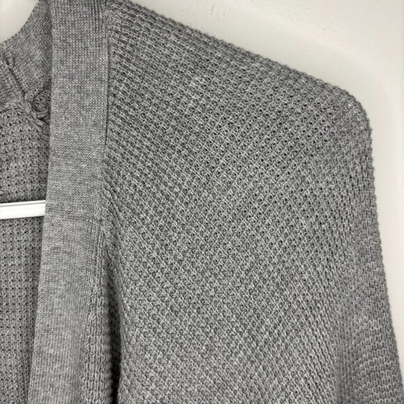 SIMPLY VERA VERA WANG NEW Cardigan Women XXL Waffle Knit Gray Belted Long - Picture 2 of 7
